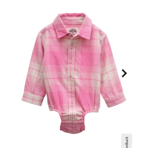 Outdoor Kids Flannel Long-Sleeve Button-Down Bodysuit for Babies