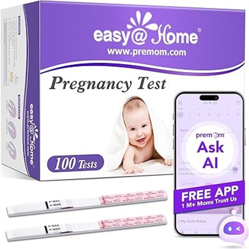Easy@Home Pregnancy Test Strips Kit: 100 Pack hCG Test Strips - Early Detection Home Bulk Pregnancy Strips | EZW1-S:100
