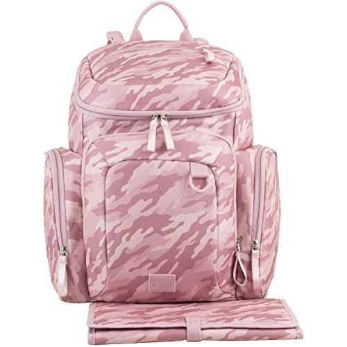 BODHI Baby Tech Top Loader Diaper Bag Backpack with removable changing pad, Unisex, for Moms and Dads - Pink Camo