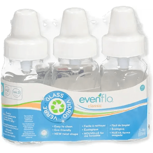 Evenflo 3 Pack Classic Glass Bottle, 4-Ounce
