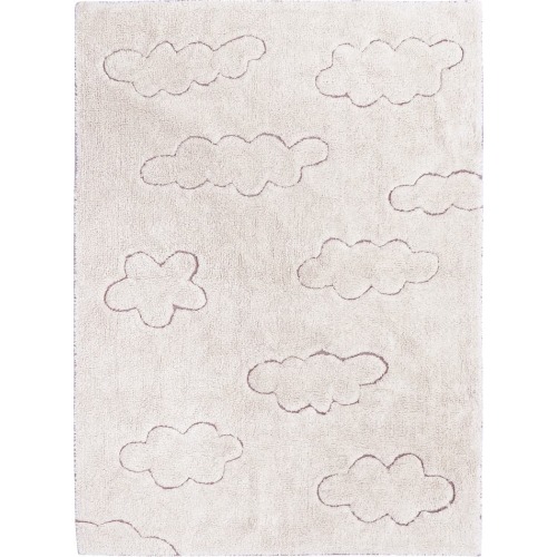 Lorena Canals RugCycled Clouds Washable Cotton Blend Rug, 4ft 0in x 5ft 3in, Natural Rugcycled Yarn