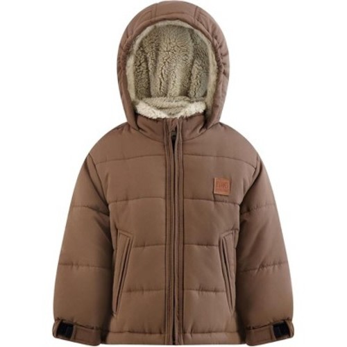 LONDON FOG Infant Boys' Heavyweight Stylish Winter Puffer Jacket, Brown, 12 Months