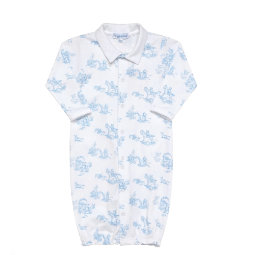Blue Toile Baby Converter Gown