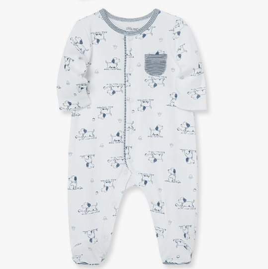 Little Me Baby Boy Clothes 2-Piece Baby Sleeper and Cap Set, 100% Cotton Footies Baby Essentials