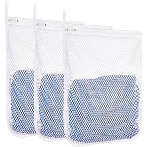 3 pcs Durable Honeycomb Mesh Laundry Bags for Delicates 12" x 15" (3 Medium)