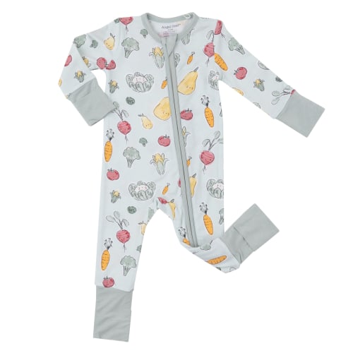2-Way Zip Romper, Watercolor Baby Veggies (3-6 months)