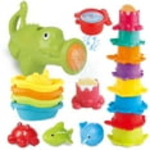 16PCS Baby Bath Toys, Water Table Toys, Bathtub Pool Baby Toys, Mold Free Bath Toys for Baby Girls Boys