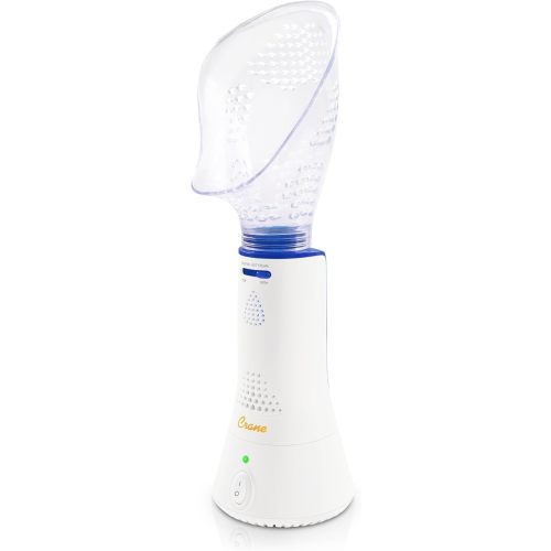 Crane Corded Personal Steam Inhaler - for Sinus, Congestion, Cough, & Cold Relief, Vapor Pad Compatible, White, 30 ml