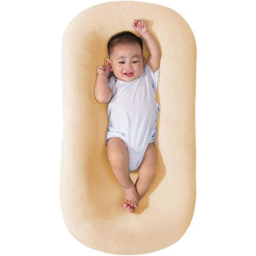 Baby Lounger, Baby Lounger for Newborn, Soft Breathable Washable Infant Lounger for Baby Home and Travel (Beige, 0-12 Months)