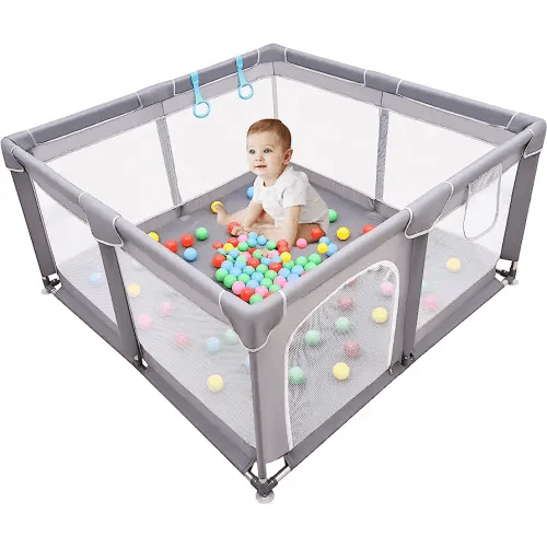 Baby Playpen, Baby Playpen for Toddler, Baby Playard, Playpen for Babies with Gate, Indoor & Outdoor Playard for Kids Activity Center，Sturdy Safety Play Yard with Soft Breathable Mesh