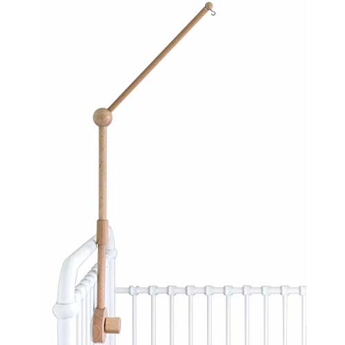 Baby Crib Mobile Arm Wooden Holder - Baby Mobile Hanger for Crib (31 inch, 100% Natural Beech Wood) Strong Anti Slip Attachment - Nursery Décor - Crib Accessories