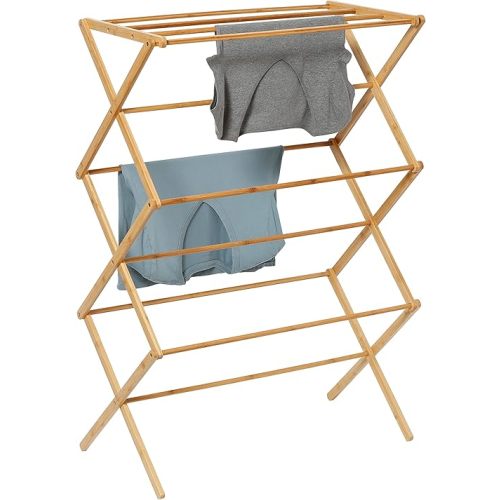Honey-Can-Do Collapsible Clothes Drying Rack, Bamboo DRY-09508 Natural