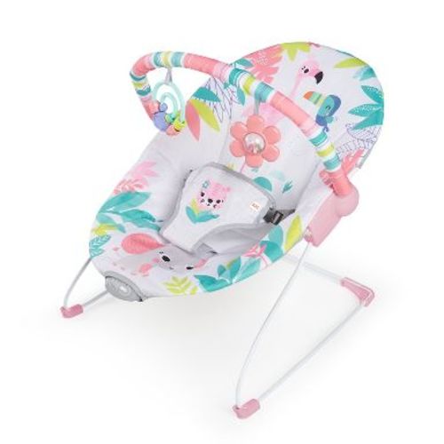 Bright Starts Vibrating Baby Bouncer - Flamingo Vibes