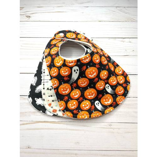 Halloween Bib | Retro Jack-O-Lantern | Pumpkin | Vintage Trick or Treat Candy | Ghosts | Glow in the Dark | Spooky | Baby's First Halloween