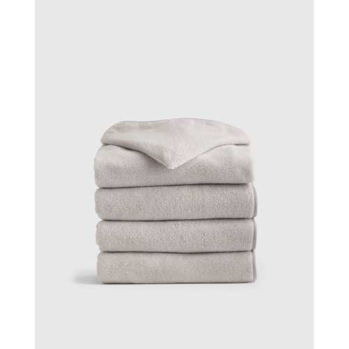 Organic Turkish Cotton Kids Hooded Towel Set 4-Pack in Light Grey