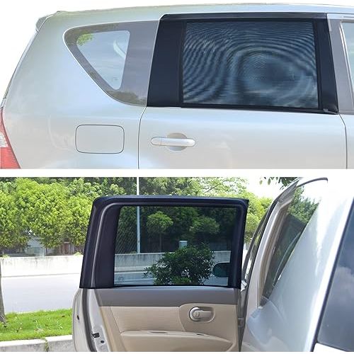 TFY Universal Car Rear Side-Door Square-Window Sunshades - for Vehicles with Side Windows 29.5Inch - 41.5Inch W x 19Inch H (Regular Rectangular Window)