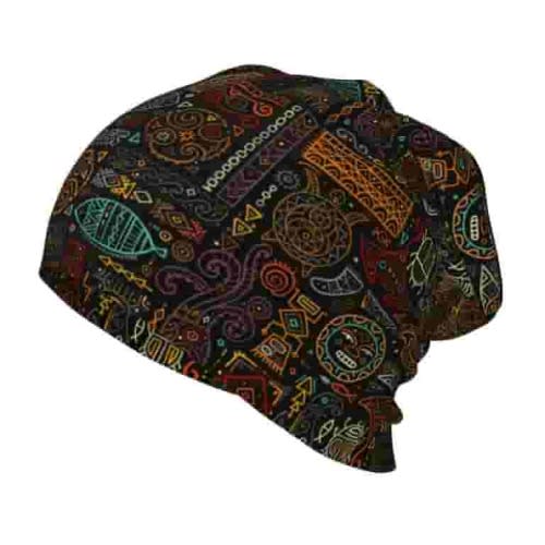 Xecao Polynesian Turtles Print Beanie Hat Toddler Girls Boys, Baby Hats Winter Warm Knitted Thermal, Kids Winter Caps