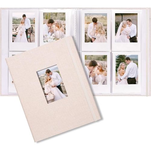 Vienrose Mini Polaroid Photo Album Book 208 Photos 2x3 Inch Pictures for Fujifilm Instax Mini 7s 8 9 11 25 26 40 50s 90 Evo Z2300 Instant Camera, Polaroid Snap Beige 1 Pack