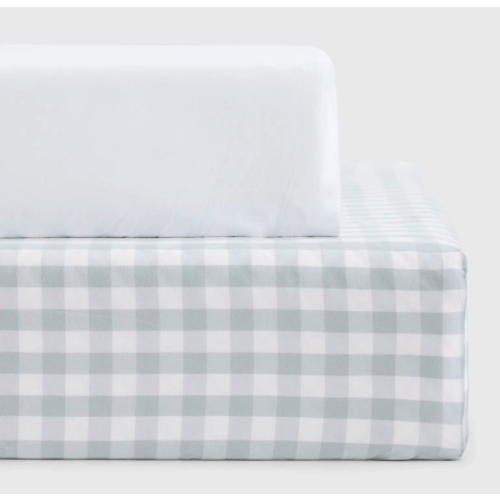 Organic Percale Gingham Crib Sheet 2-Pack