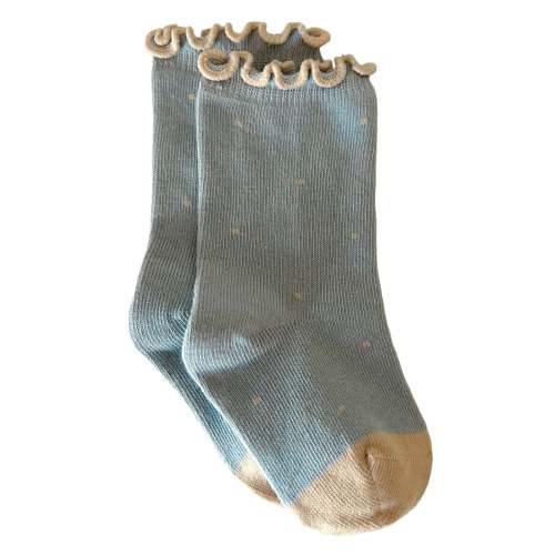 Lettuce Edge Socks, Dainty Dot Soft Blue