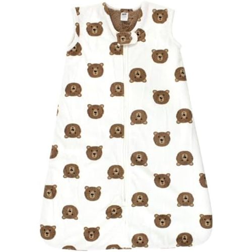 Hudson Baby Infant Girls Long Sleeve Plush Faux Fur Sleeping Bag, Wearable Blanket