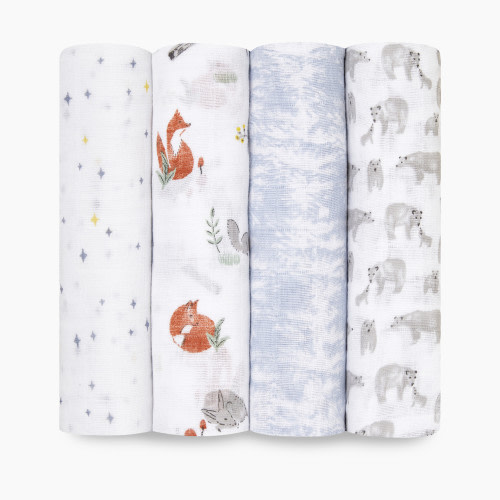 Aden + Anais Cotton Muslin Swaddle 4-Pack - Naturally