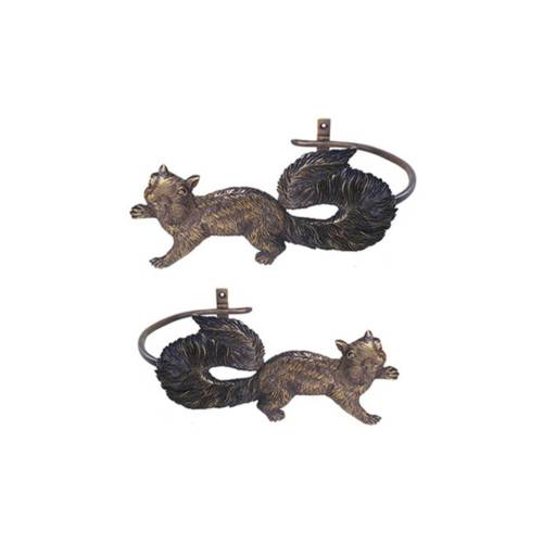7.8" Vintage Squirrel Curtain Tie Back Solid Brass Hooks Hanger, Curtain Holdback, Curtain Holder, Wall Hooks
