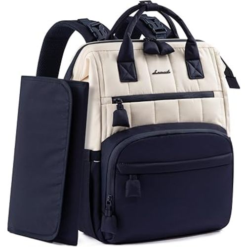 LOVEVOOK Puffer Diaper Backpack, Lightweight Baby Bag with Changing Pad, Diaper Bag for Mom Dad with Stroller Buckles