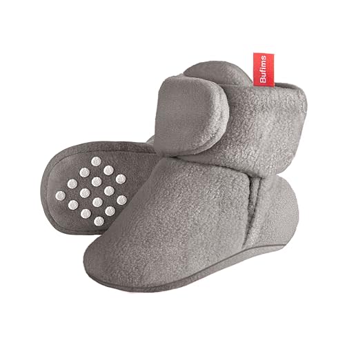 Bufims Baby Fleece Booties Newborn Unisex Booties Non-Slip Newborn Infant First Walkers Warm Shoes House Slippers for Baby Boys & Baby Girls Toddlers