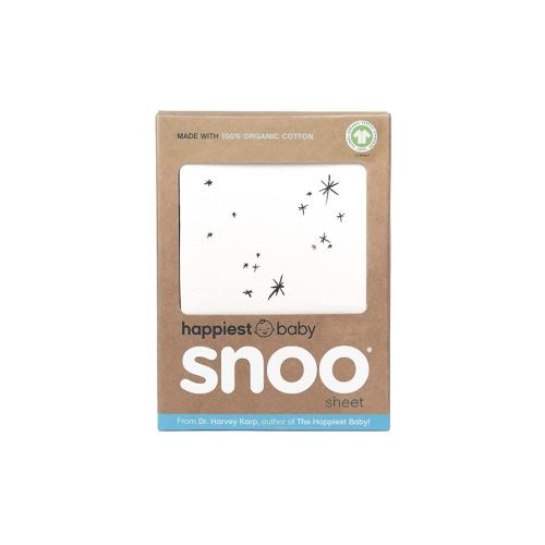 Happiest Baby SNOO Bassinet Fitted Sheet - 100% Organic Cotton Nursery Bedding - Fits SNOO Sleeper Crib Mattress (Ivory Galaxy)