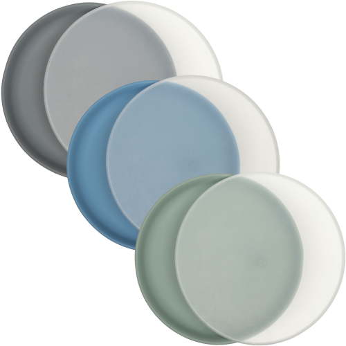 WeeSprout Baby & Toddler Non-Suction Plates with Lids, 100% Food Grade Silicone Plate, 3 Pack