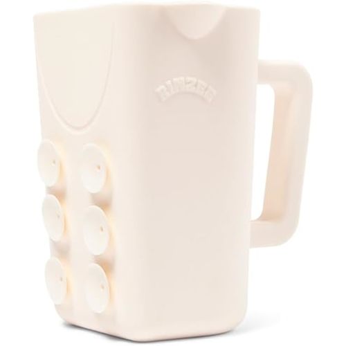 Baby Bath Cup with Suctions - BPA Free, 100% Food Grade Silicone Rinse Cup, Clutter-Free Tub Area, Kids Learning Tool, Sticks to Tiles, Drains Water Upside Down- "Patent Pending"