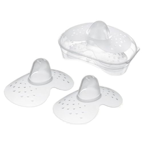 Gajoin Breastfeeding Nipple Shields for Nursing Newborn Baby Nippleshield Breast Feeding 2 Count with Sterilizing Storage Case Clear (17MM)