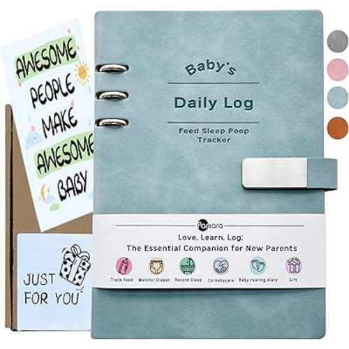 Newborn Baby Daily Log Book for New Parents - 2025 Newborn Feeding Essentials for Single or Twins Infant Feeding, Sleeping, Diaper- Preemie Baby Planner For New Parents- Baby Feeding Log Book A5 Blue