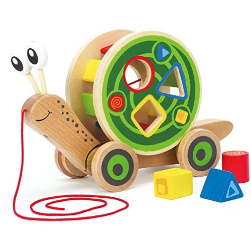 Toy: Hape Walk-A-Long Snail Toddler Wooden Pull Toy