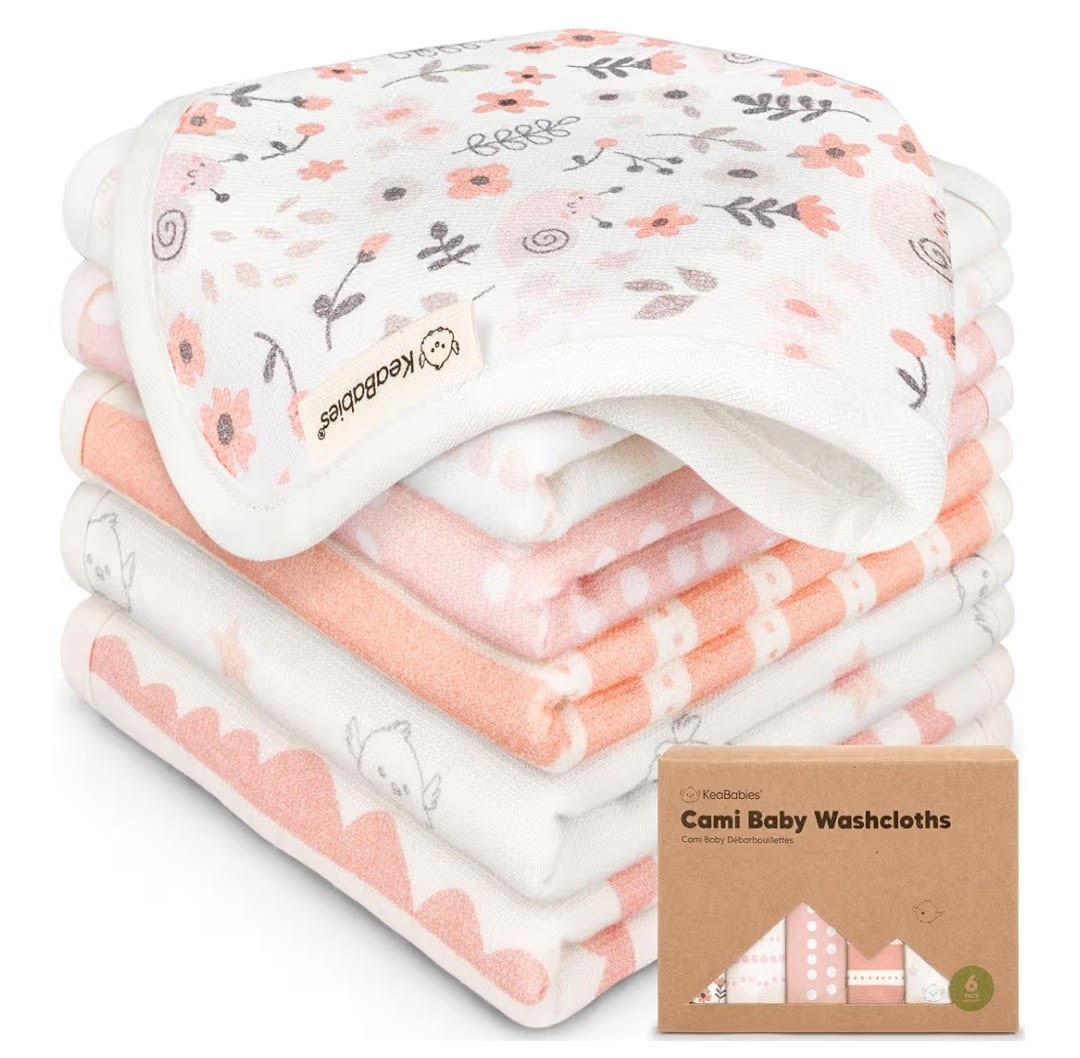 Débarbouillettes en coton ou coton bio - Sweet Charm bundle