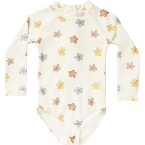 Baby Delphine Long Sleeve One-Piece Rashguard Swimsuit, 6-12M, Leilani