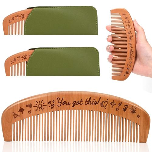 FEBSNOW Birthing Combs for Labor Pain Relief - 2 Pieces Natural Wooden Comb for Pregnant Women's Delivery Gifts, Christmas Gifts