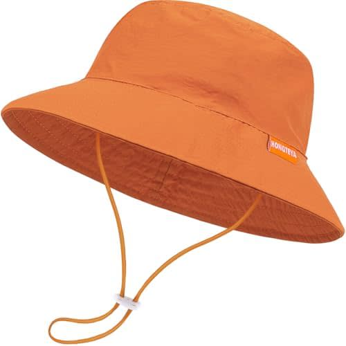 Baby Sun Hat Kids Summer UPF 50+ Toddler Bucket Hat Wide Brim Adjustable Beach Hats for Boys Girls Age 0-6 Years