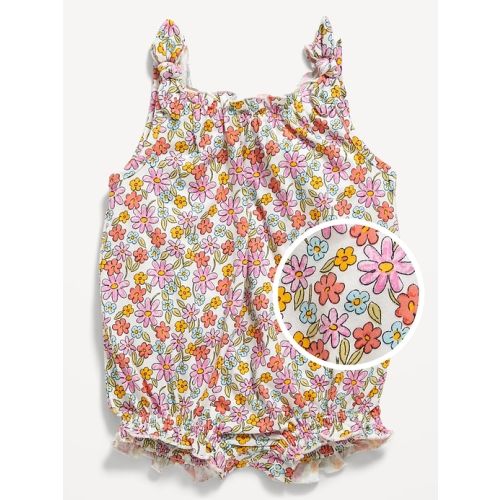 Sleeveless Tie-Shoulder One-Piece Romper for Baby