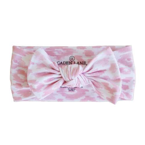 Blush Leopard Knit Large Bow Headwrap