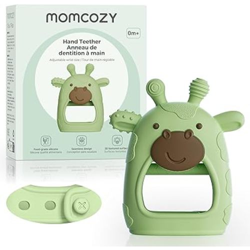 Momcozy Baby Teether Toys | Baby Teething Toys | Baby Teething Relief | Food Grade Silicone Teether Baby Toys | Baby Teether 0-6 Months | Teething Toy 6-12 Months | Baby Essential | Green