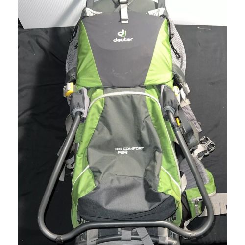 Clean Deuter Kid Comfort Air Child Carrier Hiking Backpack Granite Emerald Green