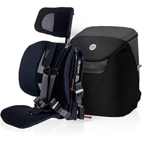 WAYB Pico Travel Car Seat with Premium Carrying Bag- Lightweight, Portable, Foldable - Perfect for Airplanes, Rideshares, and Road Trips - Forward Facing for Kids 22-50 lbs. and 30-45