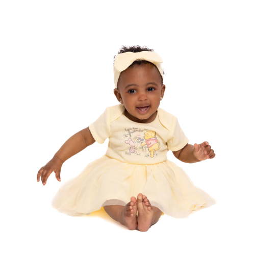 Disney Baby Wishes + Dreams Character Infant Baby Dress and Bow Headband Set, 2-Piece, Sizes Newborn-12 Months