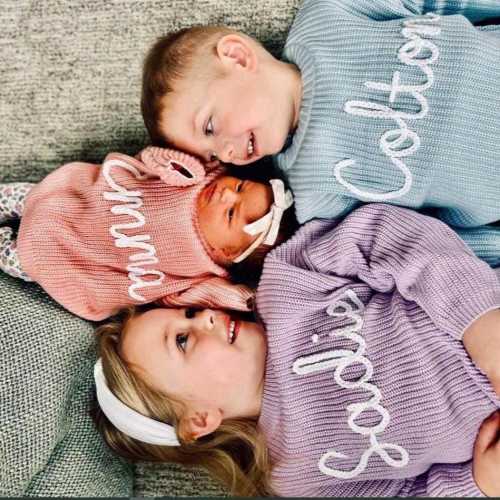 Custom Name Baby Sweaters | CustomTwinSweater | Name Baby Sweaters | MatchingSweaters | GiftForTwins |SiblingMatching | CoupleSweaters