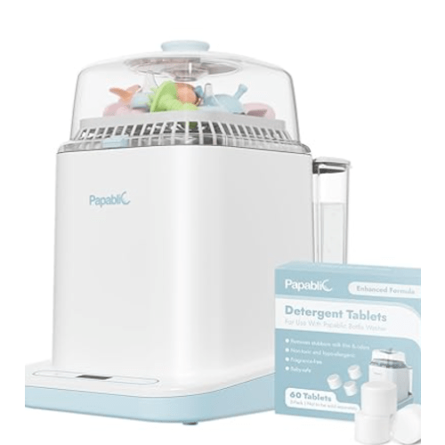 Papablic Bottle Washer Pro, Baby Bottle Washer & Sterilizer & Dryer, 4-in-1 Bottle Washer Sanitizer for Bottles, Pump Parts, & Baby Essentials - Quick & Clean with 60 Detergent Tablets