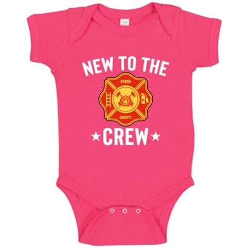 New to The Crew Fireman Baby Bodysuit One Piece Or Toddler T-Shirt Cute Firefighter Baby Gift