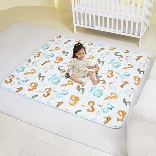 Viviland Baby Mats for Floor, 71x59 Inch Playpen Mat, Thicker & Large Soft Playmat for Baby and Toddlers Infants, Non-Slip & Machine Washable, Blue Numbers