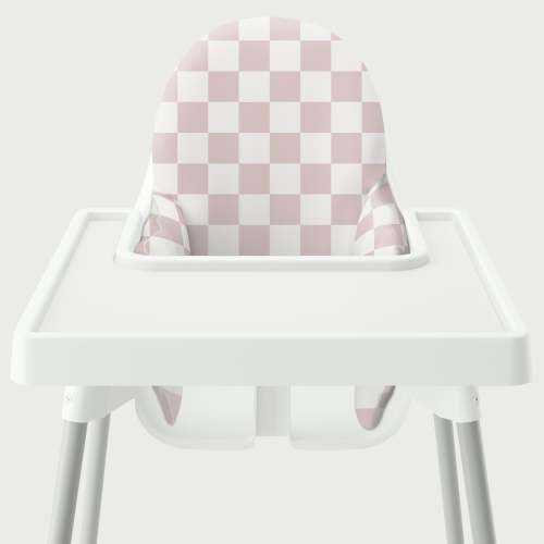 Highchair Cushion Cover - Mauve Check It Out – Yeah Baby Goods